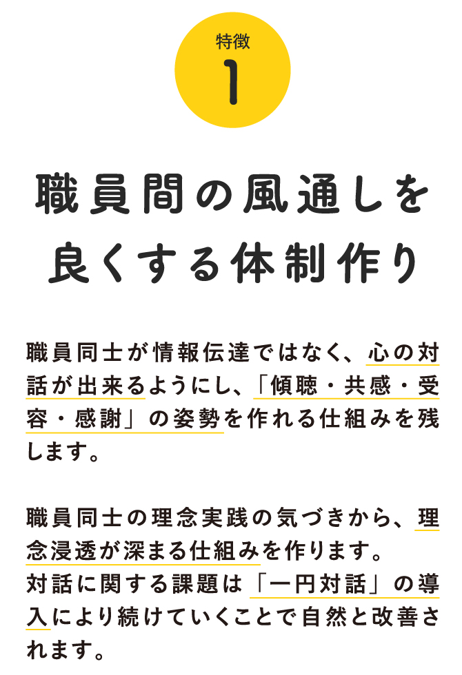 職員間の風通しを良くする体制作り